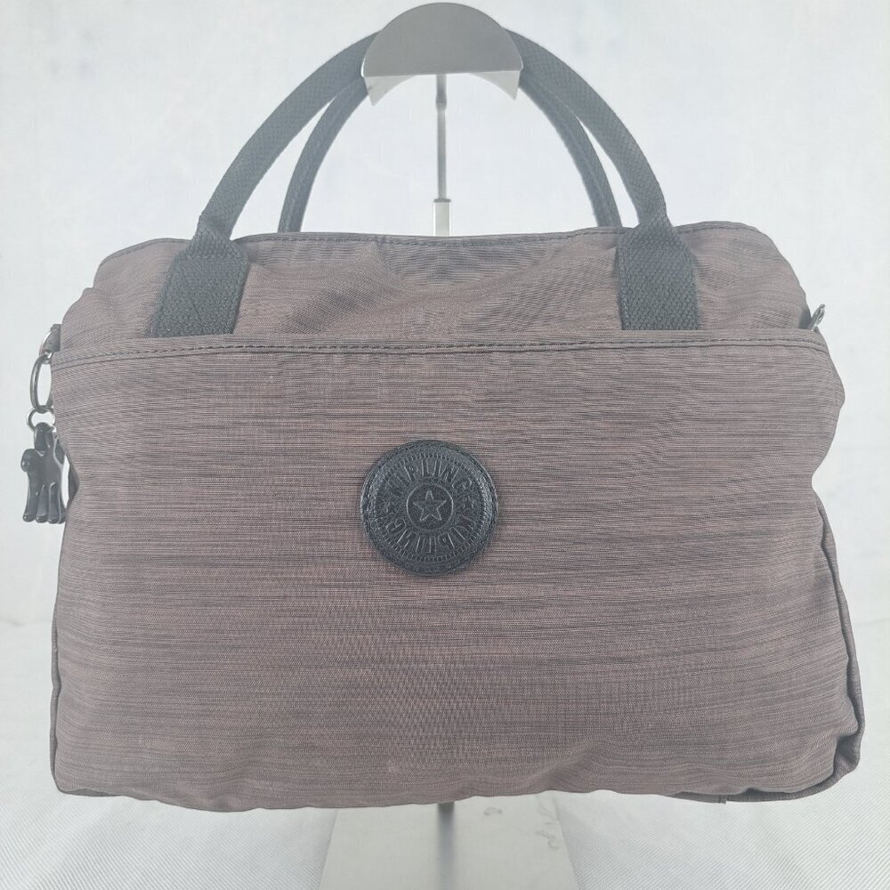 Kipling Chambray Double Handle Hand Bag Brown - Pre-Owned - Authentic